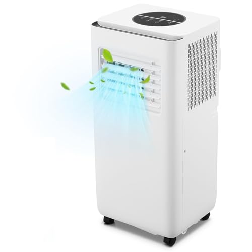 10000 BTU Portable Conditioner-3 in-1 Compact Standing Air Conditioner, Floor AC Unit with Remote Control, Universal Casters, Window Mount Kit