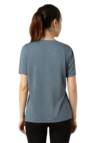 Image of Van Heusen Women's Polyester Relaxed Fit Pro Active Anti Bacterial Sports T Shirt - Relax Fit, Round Neck, Short Sleeve