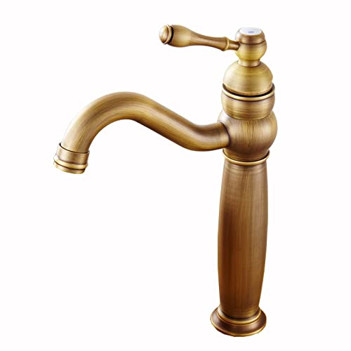 Robinet de salle de bain compatible avec évier mitigeur laiton antique orientable