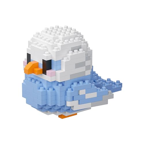 NOOLY Parrot Micro Building Bricks Kit Bird Thmed Blocks Set Decoration for Home and Office WKLJM-01 242Pcs (White and Light Blue) 8918