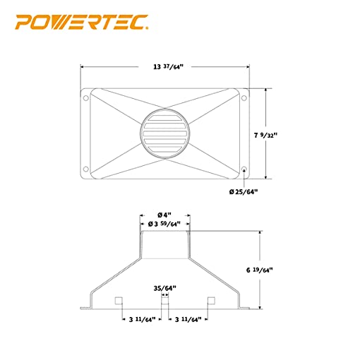 POWERTEC 70169 Mini Gulp Dust Hood Collector with 4" ID Port - Image 4