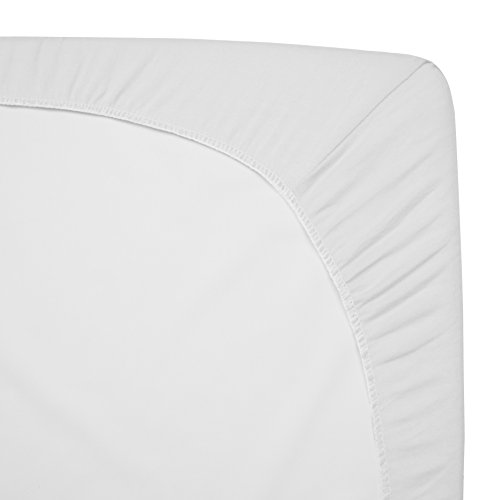 American Baby Company 23550-WT 2 Pack Fitted Crib Sheets 28 Inch X 52", Soft Breathable Neutral 100% Cotton Jersey Sheet, White, For Boys And Girls, Fits Crib And Toddler Bed Mattresses thumb #4