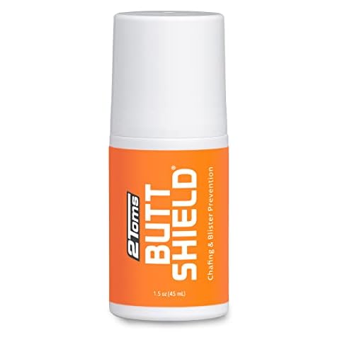 2Toms ButtShield, All-Day Anti Chafe and Blister Prevention, Waterproof and Sweatproof Protection from Saddle Sore Chafing and Skin Irritation, 1.5 Ounce Bottle Cover