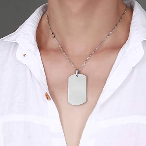 Orgrimmar 100 Pcs Dog Tags Shiny Stainless Steel Military Spec Rolled Edge Backing Dog Tags For Dogs Engraved- Blank #TOP3