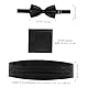 MAGICLULU 3-Teiliges Accessoire-Set Mit Fliege, Einstecktuch, Smoking Gürtel Und Kummerbund - Herren Glatter Cumberbund
