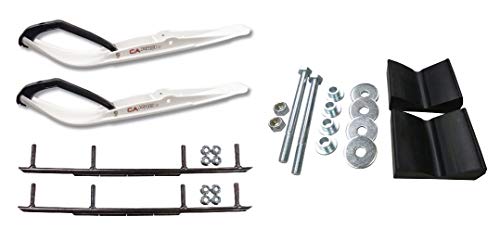 C&A Pro White Razor Snowmobile Skis w/ 8