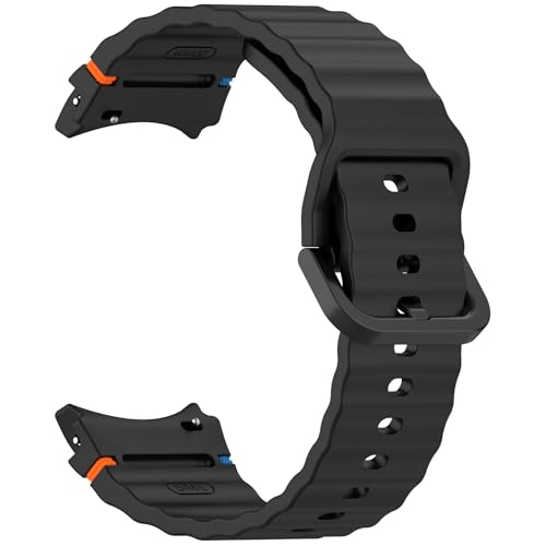 Image of WRIGSS Silicone Strap Compatible with Samsung Galaxy Watch 7 6 5 4 FE Original Style Wavy Smart Watch Straps For Men Women, 40mm 44mm Standard & Classic