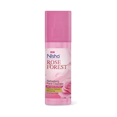 Image of Nisha Professional Refreshing Face Cleanser With Organic Rose Water 120ml | Gulab Jal Cleansing Water For All Skin Types | For Women & Men | Alcohal Free | Cleanse, Refresh & Moisturize