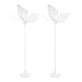 WANLECY 2PCS LED Butterfly Floor Lamp for Wedding Decorations, 48W Romantic Butterflies Hanging Decor with Adjustable Height 57.5-70in for Party Stage, Tool-Free Assembly (Silver, Daylight/6000K)