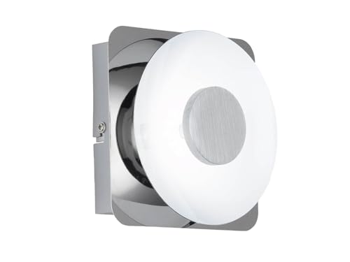 Wofi Plafonnier, 1 ampoule, série Space, 1 x LED, 6 W, 20 V, Largeur 6 cm, hauteur 14 cm, profondeur 14 cm, 3000 K 550 lm Chromé 4216.01.01.0000