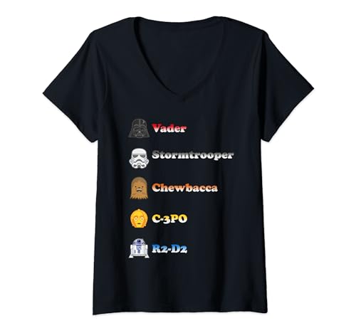 T-shirt Star Wars femme col V finis les hauts de fan mal ajustés et rêches