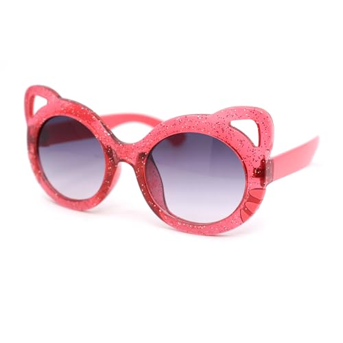 SA106 Child Kids Size Girls Kitty Cat Ear Round Plastic Sunglasses