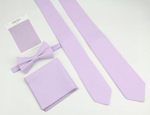 Image of Mens Solid Linen Ties - Regular Width Pattern Necktie for Men