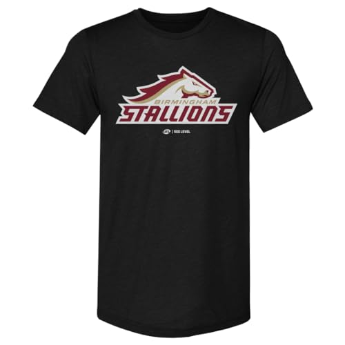 500 LEVEL Birmingham Stallions Primary Logo Men's Premium T-Shirt (Tri Black, Medium)
