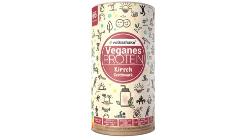 Veganes Protein - CREMIGE KIRSCHE - 1 kg - Rein pflanzliches Protein aus 12 Quellen - gesprosst & sojafrei - mit Chia, Hanf, Quinoa - Premiumqualität vom Bodensee Cover