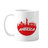 Capacité : 350 ml Red Outline Tasse en céramique Motif Amérique USA