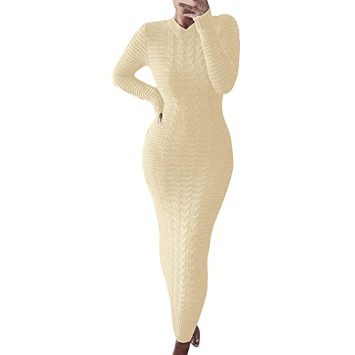 Robe d'automne pour femme à manches longues col rond vêtement mode mi-saison