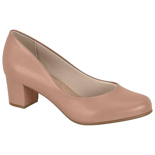 Sapato Scarpin Feminino Salto Bloco Confort Beira Rio 4777.409 (Nude, BR, Adulto, Numérico, 36)