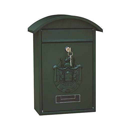 YDYBY Väggmontering brevlåda med nyckellås, postlåda paket väggmontering låsning brevlåda vintage post brev låsbar säkra inredning hem dekoration,Green