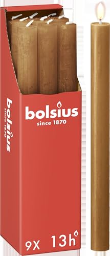 Bolsius - Rustik Stabkerzen - Hellbraun - 9 Stück - 27 x 2.3 cm -...