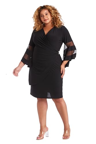 Image of R&M Richards Women's Sheer Allure Wrap Dress