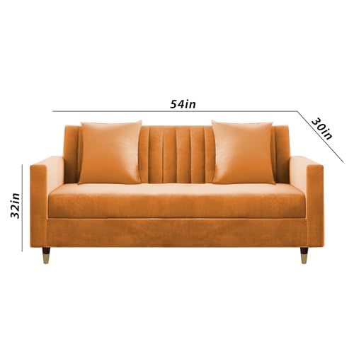 Image of Casaliving Garcia 3+2 Seater Sofa Set for Living Room (Orange)