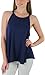 ToBeInStyle Women's Flowy Loose Fit Sleevless Neckband Top - Navy - Medium