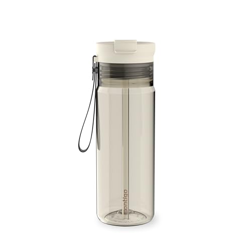 Contigo DualSip 24 oz Tritan Plastic Water Bottle with Carry Strap & 2-in-1 Leakproof Lid (Straw or Spout), BPA-Free, Dishwasher Safe