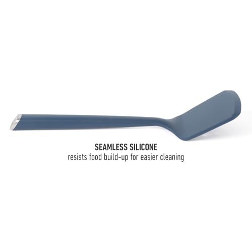Image of Calphalon Edge Silicone Turner, Flexible Silicone Cooking Spatula with Reinforced Core, Heat-Resistant Nonstick-Safe Turner for Flipping & Cooking, Navy
