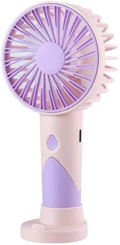 Handheld Mini Fan, Portable USB Rechargeable, Pink & Purple