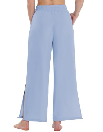 LastFor1 Women's 24''/26''/28'' Wide Leg Swim Beach Pants Waterproof UPF 50+ Lightweight Travel Pants with Pockets2