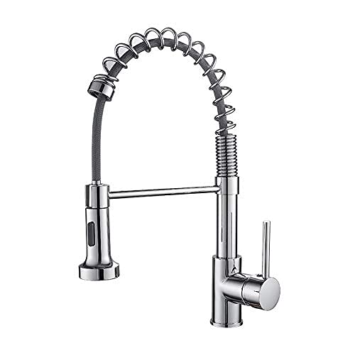Robinet mitigeur noir à jet modulable et douchette extractible pour grand évier de cuisine