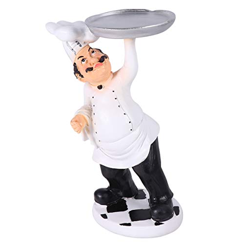 Statuette cuisinier décorative stable en résine blanche SOLUSTRE chic - 2