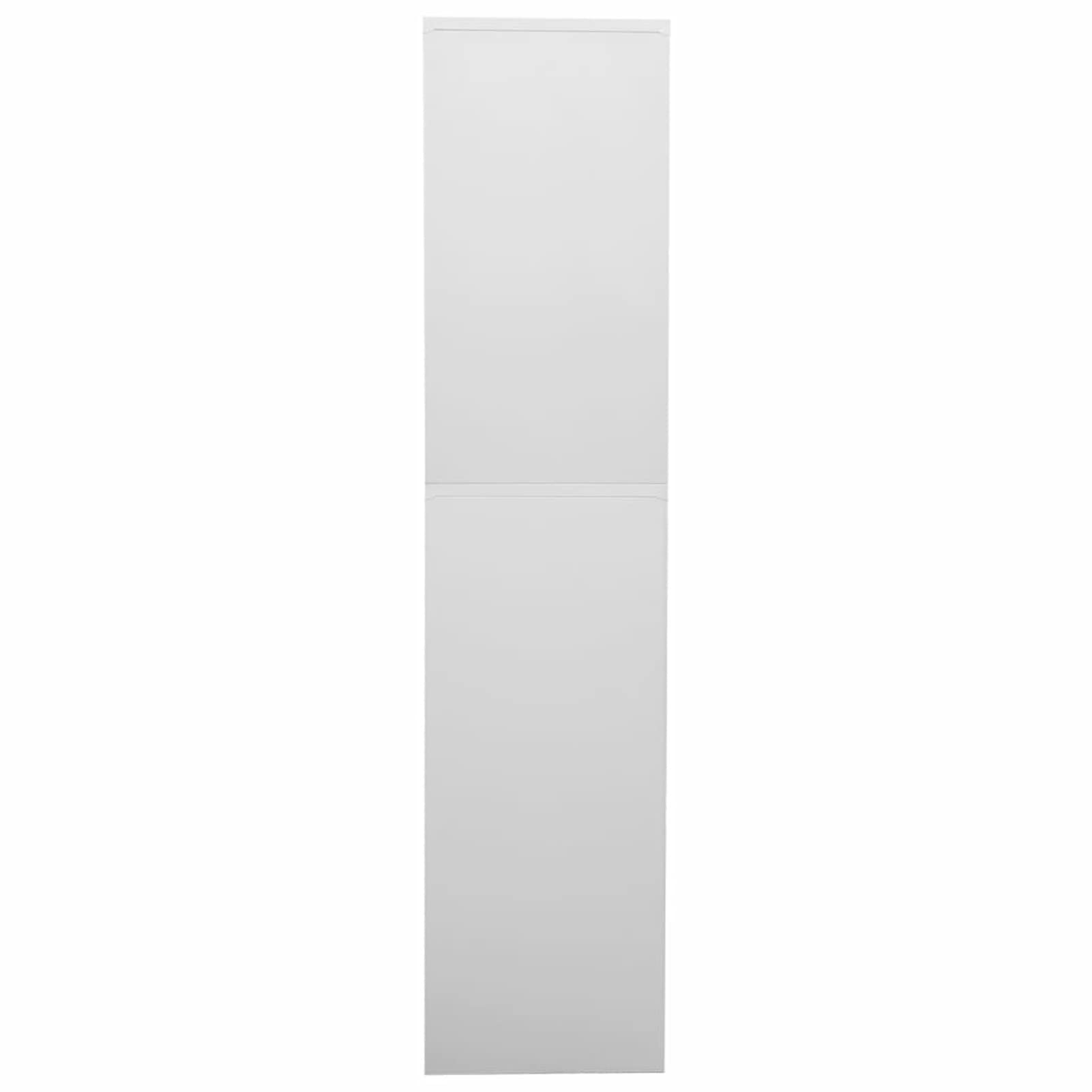 DJEKA Aktenschrank Abschließbar Metallschrank Büroschrank Werkstattschrank Mehrzweckschrank Stahl-Hellgrau-90x40x180 cm-2