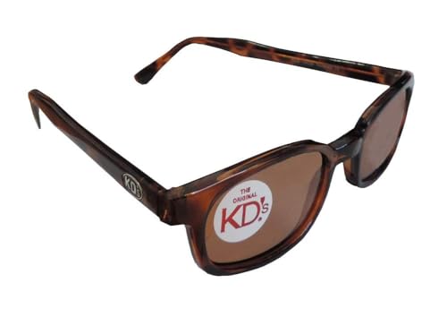 Pacific Coast Feather Original X-KD's Biker Polarized Amber Lens Tortoise Shell Frame Sunglasses, Adult