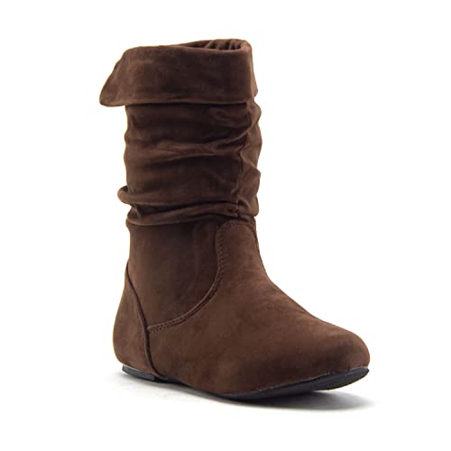 Jazamé Little Toddler Girls' Bella Suede Zipped Knee High Riding Dress Boots