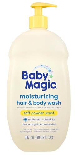 Image of Baby Magic Moisturizing Hair & Body Wash Calendula & Coconut, Specially Formulated for Baby's Delicate Skin, Soft Powder Scent, Tear-Free, Hypoallergenic, Dermatologist Recommended, 30 Fl Oz