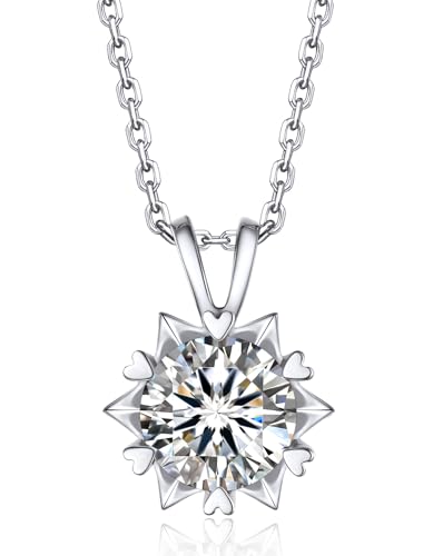 MomentWish Collier étoile pour femmes 1Carat Moissanite 925 argent