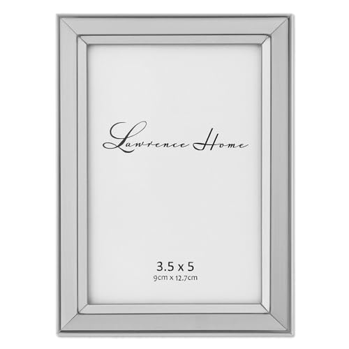 Lawrence Frames Brushed Silver Plated 3 by 5 Metal Picture Frame, Silver