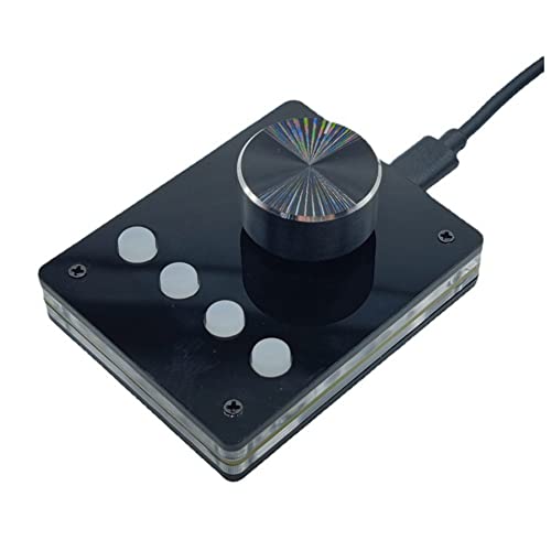 Agmoctz Teclado Programable Multimedia Botón USB Teclado Personalizado Control de Volumen Mini Teclado Macro (Botón Blanco)