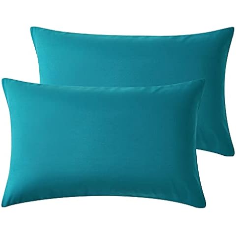 Hansleep 2er Set Kissenbezug 40x80 cm Türkis Kissenhülle Mikrofaser Kopfkissenbezug Superweicher Kissenbezüge Pillowcases Cover