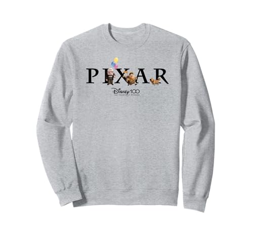 Sweatshirt Disney 100 ans Pixar Up vêtement collector gris col rond