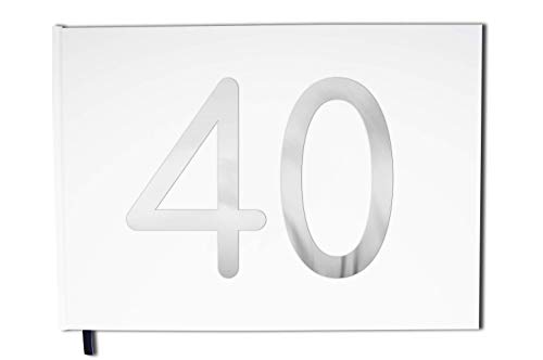 Uttscheid Libro de visitas, 40 años, para cumpleaños, boda o jubilación, letras cromadas, 100 páginas, gran Calidad