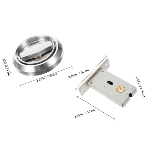 Uonlytech Cerradura Invisible para Puerta Corrediza de Acero Inoxidable 304 Doble Cara con Manija Oculta Plata para Privacidad en Hogar y Herrajes para Puertas de Cuarto miniatura 2