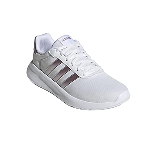 adidas Tênis de corrida feminino Lite Racer 3.0, Ftwr Branco Fosco Roxo Met Ftwr Branco, 34