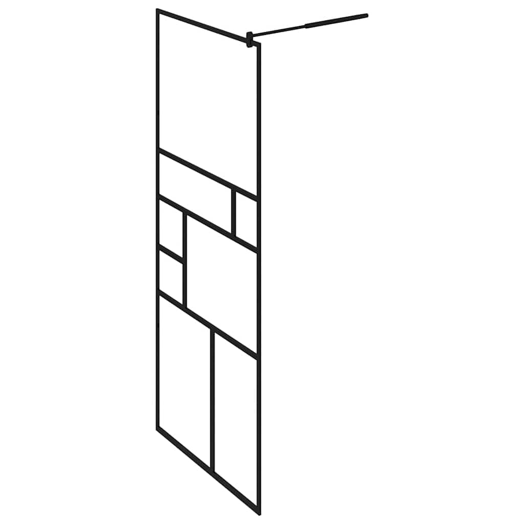Mampara de ducha con cristal templado transparente de 80 x 195 cm, marco de aluminio, perfil de pared ajustable y barra de sujeción flexible, separador antisalpicaduras para nicho de baño
