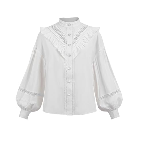 CR ROLECOS Victorian Blouse Women Renaissance Edwardian Shirt