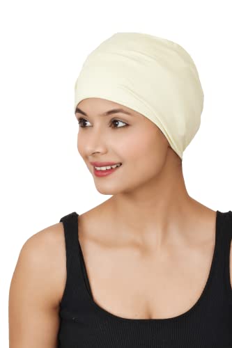 Image of The Headscarves Women Silky Soft Bamboo Viscose Sleep Cap for Hair Loss Chemo Headwear Skull Cap Free Size (Multicolor) (HS3 Multicolor)