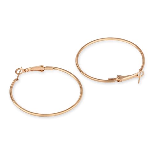 Image of I Jewels Stylish Classic Round Hoop Earring Lightweight Everyday Wear Earrings for Women