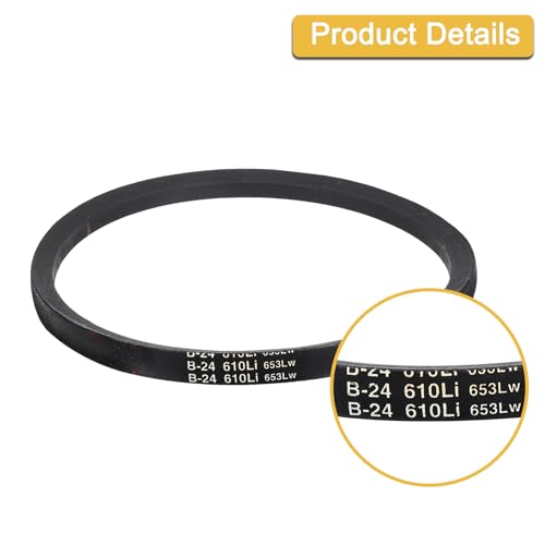 Image of Uxcell 3 Pack B24 Classic Wrapped V-Belt, 27 inch Outside Circumference, Black Rubber Industrial V-Belt